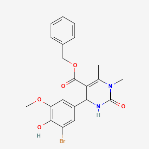 molecular formula C21H21BrN2O5 B5068560 benzyl 4-(3-bromo-4-hydroxy-5-methoxyphenyl)-1,6-dimethyl-2-oxo-1,2,3,4-tetrahydro-5-pyrimidinecarboxylate 