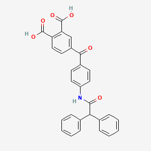 molecular formula C29H21NO6 B5068578 4-{4-[(diphenylacetyl)amino]benzoyl}phthalic acid 