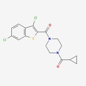 molecular formula C17H16Cl2N2O2S B5068582 1-(cyclopropylcarbonyl)-4-[(3,6-dichloro-1-benzothien-2-yl)carbonyl]piperazine 
