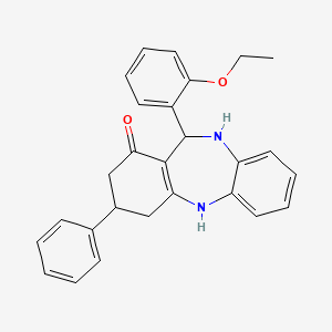molecular formula C27H26N2O2 B5068589 11-(2-ethoxyphenyl)-3-phenyl-2,3,4,5,10,11-hexahydro-1H-dibenzo[b,e][1,4]diazepin-1-one 
