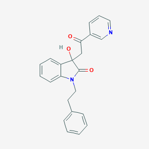 molecular formula C23H20N2O3 B506860 3-hydroxy-3-[2-oxo-2-(pyridin-3-yl)ethyl]-1-(2-phenylethyl)-1,3-dihydro-2H-indol-2-one CAS No. 356080-86-9