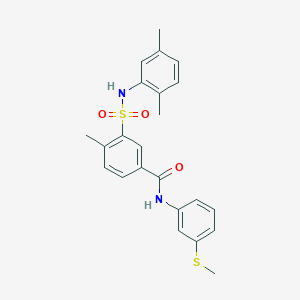 molecular formula C23H24N2O3S2 B5068614 3-{[(2,5-dimethylphenyl)amino]sulfonyl}-4-methyl-N-[3-(methylthio)phenyl]benzamide 