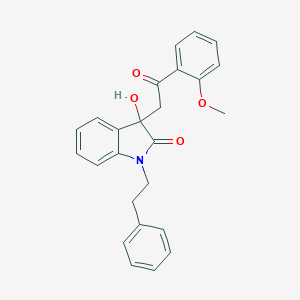 molecular formula C25H23NO4 B506863 3-hydroxy-3-[2-(2-methoxyphenyl)-2-oxoethyl]-1-(2-phenylethyl)-1,3-dihydro-2H-indol-2-one CAS No. 865551-24-2