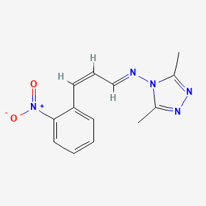 molecular formula C13H13N5O2 B5068636 3,5-dimethyl-N-[3-(2-nitrophenyl)-2-propen-1-ylidene]-4H-1,2,4-triazol-4-amine 