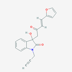 molecular formula C19H15NO4 B506864 3-[(3E)-4-(furan-2-yl)-2-oxobut-3-en-1-yl]-3-hydroxy-1-(prop-2-yn-1-yl)-1,3-dihydro-2H-indol-2-one CAS No. 356081-69-1