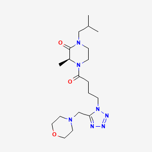 molecular formula C19H33N7O3 B5068661 (3S*)-1-isobutyl-3-methyl-4-{4-[5-(4-morpholinylmethyl)-1H-tetrazol-1-yl]butanoyl}-2-piperazinone 