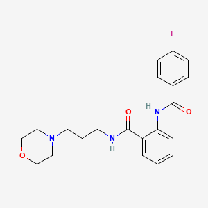 molecular formula C21H24FN3O3 B5068666 2-[(4-fluorobenzoyl)amino]-N-[3-(4-morpholinyl)propyl]benzamide 