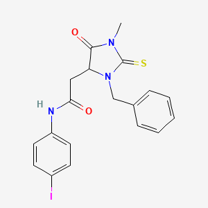 molecular formula C19H18IN3O2S B5068668 2-(3-benzyl-1-methyl-5-oxo-2-thioxo-4-imidazolidinyl)-N-(4-iodophenyl)acetamide 