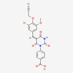 molecular formula C22H15BrN2O7 B5068715 4-[5-[3-bromo-5-methoxy-4-(2-propyn-1-yloxy)benzylidene]-2,4,6-trioxotetrahydro-1(2H)-pyrimidinyl]benzoic acid 