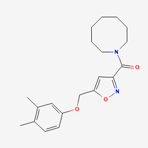 molecular formula C20H26N2O3 B5068751 1-({5-[(3,4-dimethylphenoxy)methyl]-3-isoxazolyl}carbonyl)azocane 