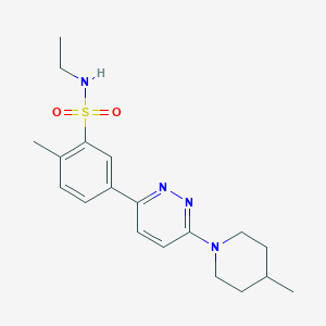 N-ethyl-2-methyl-5-[6-(4-methyl-1-piperidinyl)-3-pyridazinyl]benzenesulfonamide