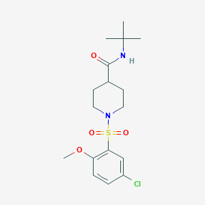 N-(tert-butyl)-1-[(5-chloro-2-methoxyphenyl)sulfonyl]-4-piperidinecarboxamide