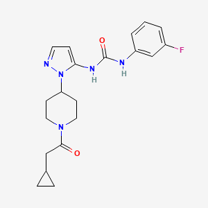 N-{1-[1-(cyclopropylacetyl)-4-piperidinyl]-1H-pyrazol-5-yl}-N'-(3-fluorophenyl)urea