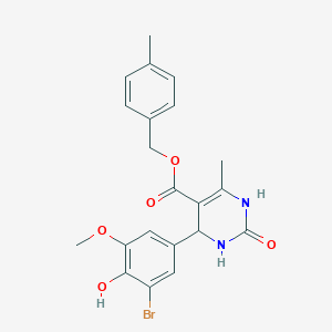 molecular formula C21H21BrN2O5 B5068797 4-methylbenzyl 4-(3-bromo-4-hydroxy-5-methoxyphenyl)-6-methyl-2-oxo-1,2,3,4-tetrahydro-5-pyrimidinecarboxylate 