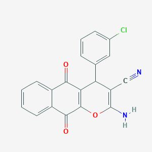 2-amino-4-(3-chlorophenyl)-5,10-dioxo-5,10-dihydro-4H-benzo[g]chromene-3-carbonitrile