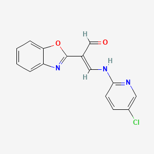 molecular formula C15H10ClN3O2 B5068824 2-(1,3-benzoxazol-2-yl)-3-[(5-chloro-2-pyridinyl)amino]acrylaldehyde 
