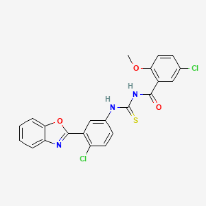 N-({[3-(1,3-benzoxazol-2-yl)-4-chlorophenyl]amino}carbonothioyl)-5-chloro-2-methoxybenzamide