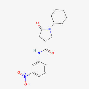 molecular formula C17H21N3O4 B5068842 1-cyclohexyl-N-(3-nitrophenyl)-5-oxo-3-pyrrolidinecarboxamide 