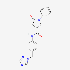 5-oxo-1-phenyl-N-[4-(1H-1,2,4-triazol-1-ylmethyl)phenyl]-3-pyrrolidinecarboxamide