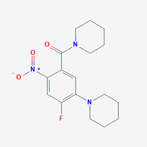molecular formula C17H22FN3O3 B5068875 1-[4-fluoro-2-nitro-5-(1-piperidinyl)benzoyl]piperidine CAS No. 6033-45-0