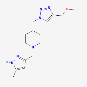 4-{[4-(methoxymethyl)-1H-1,2,3-triazol-1-yl]methyl}-1-[(5-methyl-1H-pyrazol-3-yl)methyl]piperidine trifluoroacetate