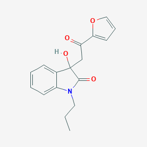 molecular formula C17H17NO4 B506889 3-[2-(furan-2-yl)-2-oxoethyl]-3-hydroxy-1-propyl-1,3-dihydro-2H-indol-2-one CAS No. 688037-03-8