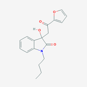 molecular formula C18H19NO4 B506890 1-butyl-3-[2-(furan-2-yl)-2-oxoethyl]-3-hydroxy-1,3-dihydro-2H-indol-2-one CAS No. 689740-56-5
