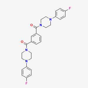 molecular formula C28H28F2N4O2 B5068911 1,1'-(1,3-phenylenedicarbonyl)bis[4-(4-fluorophenyl)piperazine] 