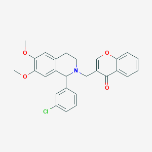 3-{[1-(3-chlorophenyl)-6,7-dimethoxy-3,4-dihydro-2(1H)-isoquinolinyl]methyl}-4H-chromen-4-one