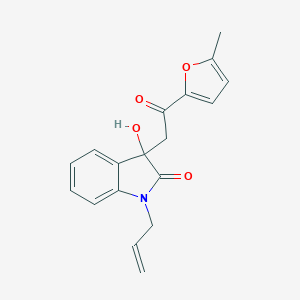 molecular formula C18H17NO4 B506894 3-hydroxy-3-[2-(5-methylfuran-2-yl)-2-oxoethyl]-1-(prop-2-en-1-yl)-1,3-dihydro-2H-indol-2-one CAS No. 439091-88-0