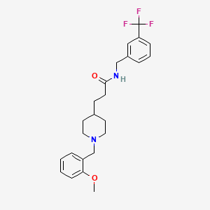 molecular formula C24H29F3N2O2 B5068940 3-[1-(2-methoxybenzyl)-4-piperidinyl]-N-[3-(trifluoromethyl)benzyl]propanamide 