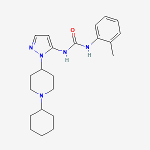 N-[1-(1-cyclohexyl-4-piperidinyl)-1H-pyrazol-5-yl]-N'-(2-methylphenyl)urea