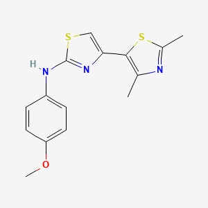 molecular formula C15H15N3OS2 B5068967 N-(4-methoxyphenyl)-2',4'-dimethyl-4,5'-bi-1,3-thiazol-2-amine 