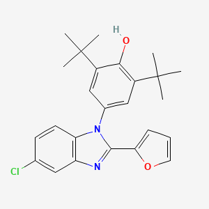 molecular formula C25H27ClN2O2 B5069008 2,6-di-tert-butyl-4-[5-chloro-2-(2-furyl)-1H-benzimidazol-1-yl]phenol 
