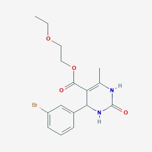 molecular formula C16H19BrN2O4 B5069029 2-ethoxyethyl 4-(3-bromophenyl)-6-methyl-2-oxo-1,2,3,4-tetrahydro-5-pyrimidinecarboxylate 