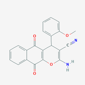 molecular formula C21H14N2O4 B5069051 2-amino-4-(2-methoxyphenyl)-5,10-dioxo-5,10-dihydro-4H-benzo[g]chromene-3-carbonitrile 