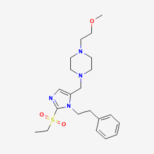 molecular formula C21H32N4O3S B5069138 1-{[2-(ethylsulfonyl)-1-(2-phenylethyl)-1H-imidazol-5-yl]methyl}-4-(2-methoxyethyl)piperazine 