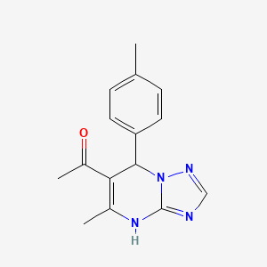 molecular formula C15H16N4O B5069147 1-[5-methyl-7-(4-methylphenyl)-4,7-dihydro[1,2,4]triazolo[1,5-a]pyrimidin-6-yl]ethanone 