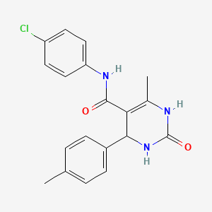 molecular formula C19H18ClN3O2 B5069152 N-(4-chlorophenyl)-6-methyl-4-(4-methylphenyl)-2-oxo-1,2,3,4-tetrahydro-5-pyrimidinecarboxamide 