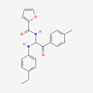 molecular formula C22H22N2O3 B5069175 N-[1-[(4-ethylphenyl)amino]-2-(4-methylphenyl)-2-oxoethyl]-2-furamide 