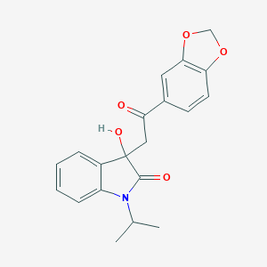 molecular formula C20H19NO5 B506920 3-[2-(1,3-benzodioxol-5-yl)-2-oxoethyl]-3-hydroxy-1-(propan-2-yl)-1,3-dihydro-2H-indol-2-one CAS No. 688038-40-6