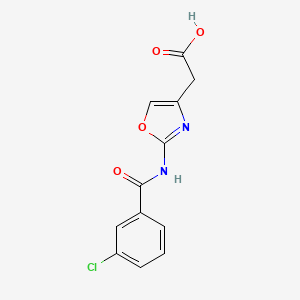 {2-[(3-chlorobenzoyl)amino]-1,3-oxazol-4-yl}acetic acid