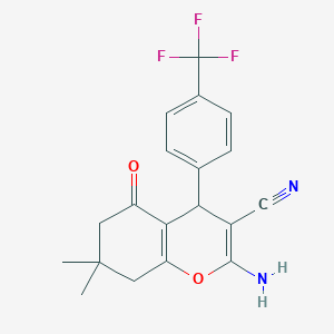 molecular formula C19H17F3N2O2 B5069210 2-amino-7,7-dimethyl-5-oxo-4-[4-(trifluoromethyl)phenyl]-5,6,7,8-tetrahydro-4H-chromene-3-carbonitrile 