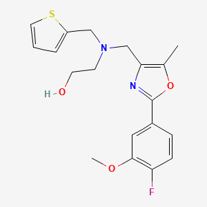 molecular formula C19H21FN2O3S B5069227 2-[{[2-(4-fluoro-3-methoxyphenyl)-5-methyl-1,3-oxazol-4-yl]methyl}(2-thienylmethyl)amino]ethanol 