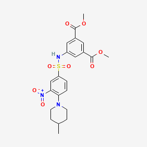 molecular formula C22H25N3O8S B5069243 dimethyl 5-({[4-(4-methyl-1-piperidinyl)-3-nitrophenyl]sulfonyl}amino)isophthalate 