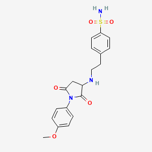 molecular formula C19H21N3O5S B5069268 4-(2-{[1-(4-methoxyphenyl)-2,5-dioxo-3-pyrrolidinyl]amino}ethyl)benzenesulfonamide 