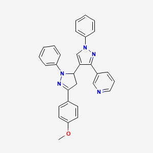 5-(4-methoxyphenyl)-1',2-diphenyl-3'-(3-pyridinyl)-3,4-dihydro-1'H,2H-3,4'-bipyrazole