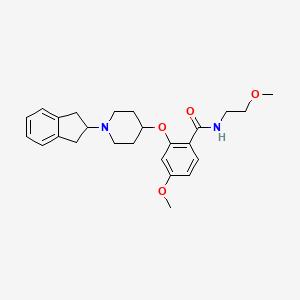 molecular formula C25H32N2O4 B5069285 2-{[1-(2,3-dihydro-1H-inden-2-yl)-4-piperidinyl]oxy}-4-methoxy-N-(2-methoxyethyl)benzamide 
