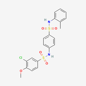 molecular formula C20H19ClN2O5S2 B5069302 3-chloro-4-methoxy-N-(4-{[(2-methylphenyl)amino]sulfonyl}phenyl)benzenesulfonamide 