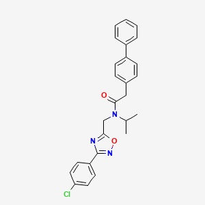 molecular formula C26H24ClN3O2 B5069330 2-(4-biphenylyl)-N-{[3-(4-chlorophenyl)-1,2,4-oxadiazol-5-yl]methyl}-N-isopropylacetamide 